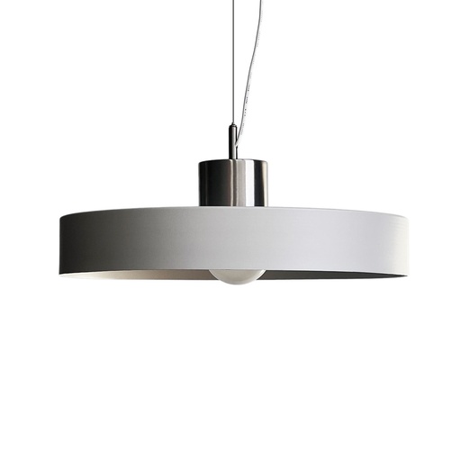 [7853] COLGANTE 1 LUZ  Ø480mm BLANCO Y NIQUEL