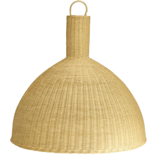 [7874] PANTALLA SOMBRERO RATAN 85X80CM