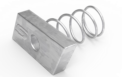 [7897] TUERCA DE PERFIL "C" DE 3/8"W. CINCADA C/RESORTE