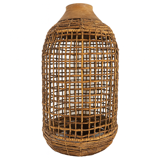 [7977] COLGANTE DE BANANO Y TECA 30CMx55CMH