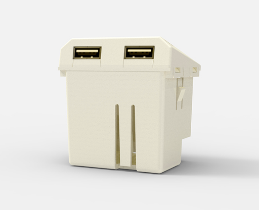 [5946] CAMBRE TOMA CARGADOR USB DOBLE 220v BLANCO