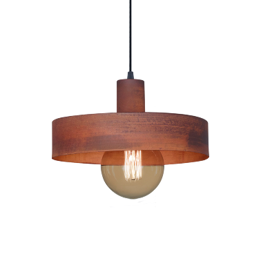 [6288] COLGANTE CHAPA 1L PANTALLA 20CM OXIDO