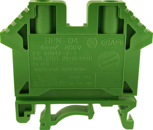 [3352] BORNERA BP  VERDE  4mm² ZOLODA