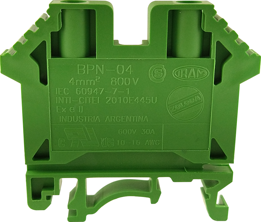 [3352] BORNERA BP  VERDE  4mm² ZOLODA