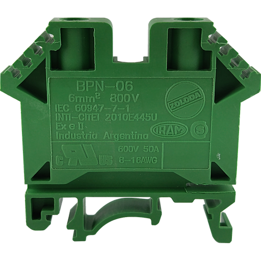 [689] BORNERA BP  VERDE  6mm²  ZOLODA