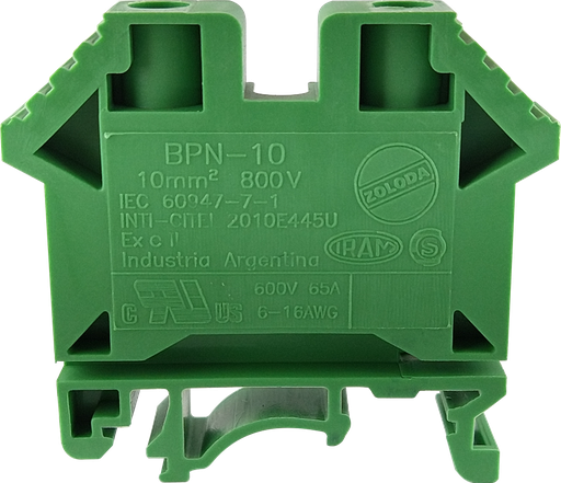 [160] BORNERA BP  VERDE 10mm² ZOLODA