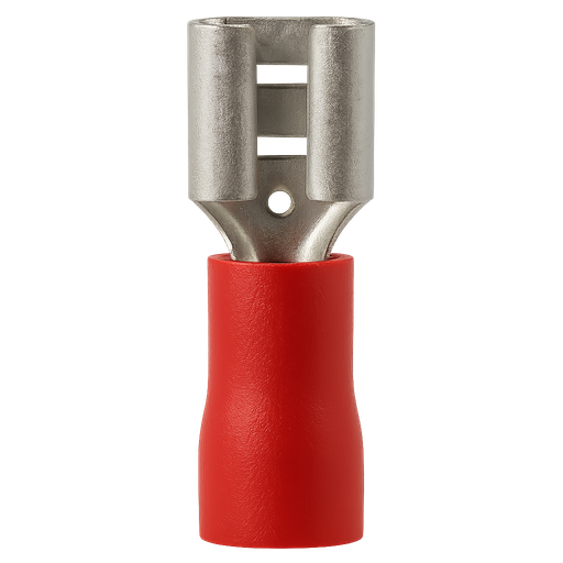 [1846] TERMINAL PREAISLADO A16 ROJO HEMBRA 6.3MM