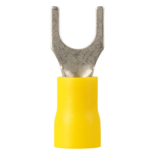 [382] TERMINAL PREAISLADO C10 AMARILLO HORQUILLA 4MM